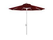 7.5 Aluminum Market Umbrella Push Tilt Matte White Olefin Red