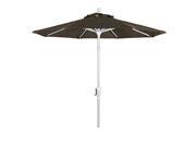 7.5 Aluminum Market Umbrella Push Tilt Matte White Olefin Woven Sesame