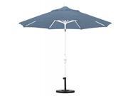 9 Aluminum Market Umbrella Collar Tilt Matted White Sunbrella Air Blue