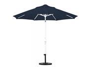 9 Aluminum Market Umbrella Collar Tilt Matted White Sunbrella Sectrum Indigo