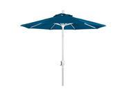 7.5 Aluminum Market Umbrella Push Tilt Matte White Pacifica Pacific Blue