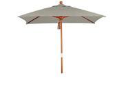6 x6 Wood Market Umbrella Pulley Open Marenti Wood Sunbrella Spectrum Dove
