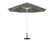 11 Aluminum Market Umbrella Collar Tilt DV Matted White Sunbrella Spectrum Dove