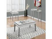 COFFEE TABLE 48 X 24 BRUSHED SILVER MIRROR