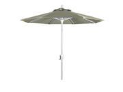 7.5 Aluminum Market Umbrella Push Tilt Matte White Sunbrella Natural
