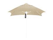 6 Fiberglass Market Umbrella PO DVent Matte White Sunbrella Heather Beige