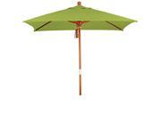 6 x6 Wood Market Umbrella Pulley Open Marenti Wood Sunbrella Macaw