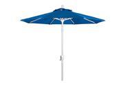 7.5 Aluminum Market Umbrella Push Tilt Matte White Olefin Pacific Blue