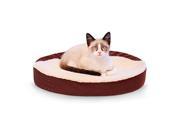 K H Pet Products Ultra Memory Foam Oval Pet Cuddle Nest Red 13 x 19 x 4