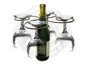Epicureanist Swirl Wine Bottle and 4 Glass Holder