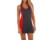 Hard Court Series TwoTone Strappy Dress in platinum gray and red size S Gray