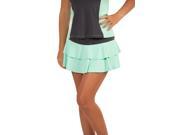 Summer League Collection Doubles Tiered Tennis Skirt in seafoam and gray size XS Green