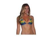 Conga Ring Triangle Swimsuit Top Top Only Size S Multi color