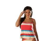 Beach Bound Banded Tankini Top Only Large Multi color