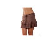 Espresso Rayon Ruffled Skirt Cover Up Extra Large Brown