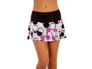 Tournament Collection Doubles Tiered Tennis Skirt in black and fushia ball print size XS Multi color