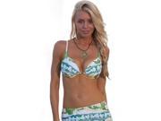 Flower Power Padded Enhancer Top Top Only Medium Green