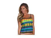 Conga Banded Tankini Swimsuit Top Top Only Extra Large Multi color