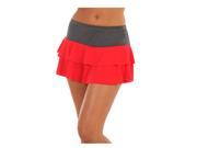 Hard Court Series Doubles Tiered Skirt in platinum and red size XS Red