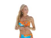 Psychedelic Strapless Tube Top Top Only Small Orange