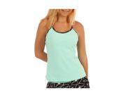 Summer League Collection French Open Tennis Tank in seafoam and black white print size S Green