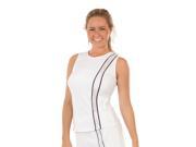 Classic Collection Sideliner Sleeveless Tank with Mesh in white with black piping size XS White