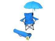 Beach Baby Kids Camp Chair with Carry Umbrella and matching tote bag Blue
