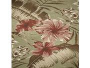 Horizon 5714 Sage Green Hibiscus size 3 ft.4 Inches by 4 ft.11 Inches