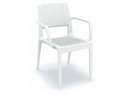 Capri Resin Dining Arm Chair White