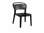 Bee Polycarbonate Dining Chair Glossy Black