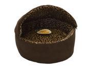 Thermo Kitty Bed Deluxe Hooded Large Mocha Leopard 20 x 20 x 14 4 watts