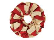 Red and Natural Burlap Wreath 15