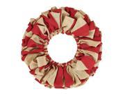 Red and Natural Burlap Wreath 20