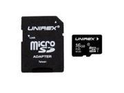 Unirex UMF 165M MicroSD High Capacity 16GB Class 10 SD Adapter USB Reader