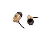 Zenex EP5438 Graphic Collection Wood Earbud Headphones Black