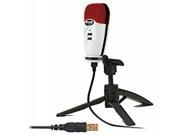 USB Large Diaphragm Cardioid Condenser Microphone w Tripod Stand 10 USB Cable Red and White