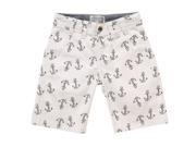 Herbie Anchor Print Shorts for 10 years Boys White Color
