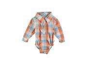 Oliver Blue Check Woven Bodysuit for 0 3 Months Baby Blue Color