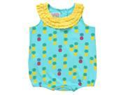 Isabella Pineapple Print Romper for 0 3 Months Baby Turquoise Color