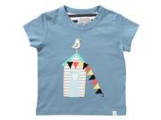 Florence Beach Hut Applique Tee for 2 3 years Girls Blue Color