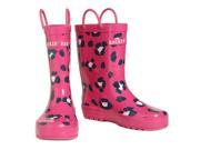 Splashin Pink Animal Print Wellie for US10 UK9 Girls Pink Color