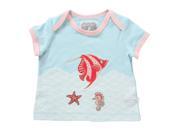 Rollin Angle Fish Applique Tee for 0 3 Months Baby Crystal Blue Color