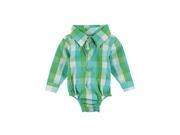 Oliver Checked Woven Bodysuit for 0 3 Months Baby Green Color