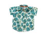Samual Leaf Print Shirt for 10 years Boys Green Color