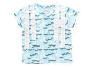 Mila Boat Aop Ruffle Tee for 10 years Girls Blue Color