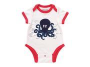 Base Octopus Applique Bodysuit for 12 18 Months Baby White Color
