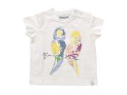 Amelia Bird Applique Tee for 0 3 Months Baby White Color