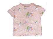 Amelia Bird Aop Tee for 0 3 Months Baby Pink Color