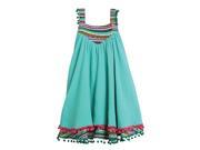 sme Mixed Stripe Border Circle Dress for 2 3 years Girls Green Color