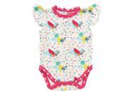 Rockin Fruit And Floral Print Bodysuit for 12 18 Months Baby White Color